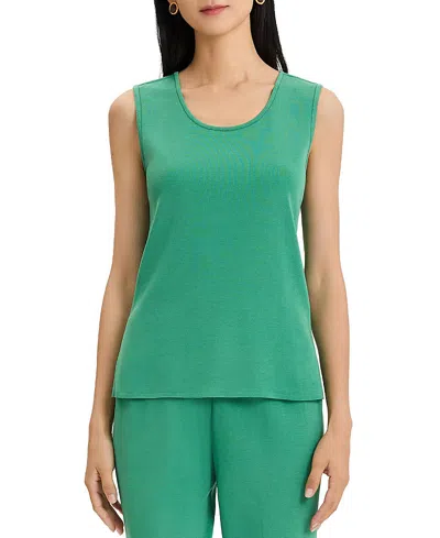 Ming Wang Mid-length Scoop Neck Knit Tank In Green