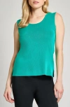 Ming Wang Scoop Neck Sweater Tank In Emerald Awe