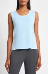 Ming Wang Scoop Neck Sweater Tank In Blue