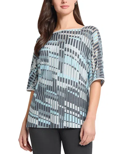 Ming Wang Sheer Burnout Jacquard Knit Tunic
