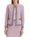 Ming Wang Shell Stitch Knit Jacket In Pink