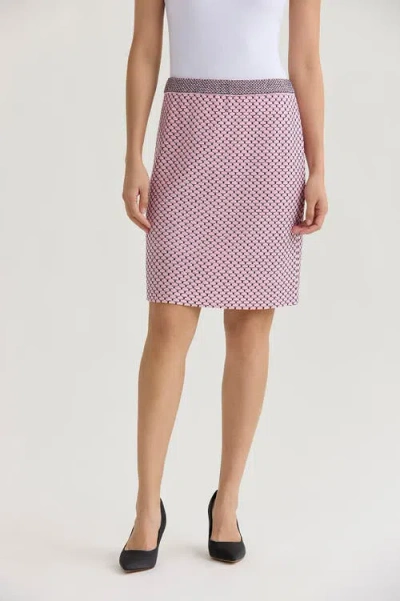 Ming Wang Shell Stitch Straight Knit Skirt In Neutral