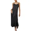 Ming Wang Shimmer Woven Midi Dress In Black/silver