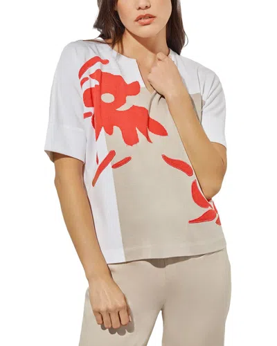 Ming Wang Short Dolman Sleeve Tunic In Multi