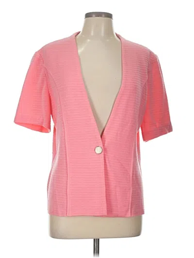 Pre-owned Ming Wang Short Sleeve Blouse In Pink