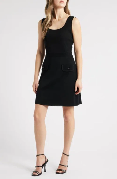 Ming Wang Sleeveless Knit Sheath Dress In Black