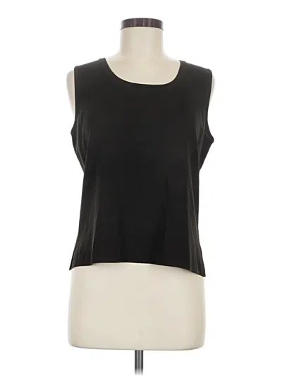 Pre-owned Ming Wang Sleeveless Top Black Scoop Neck Tops