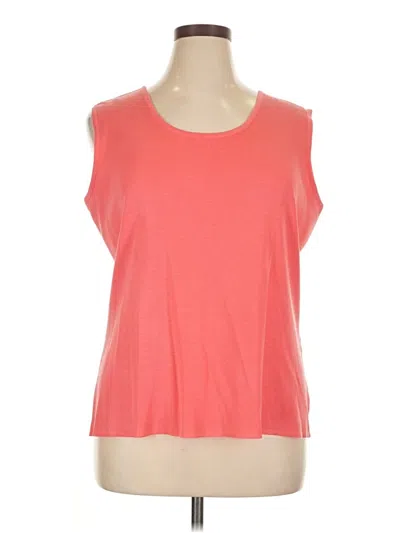 Pre-owned Ming Wang Sleeveless Top Orange Scoop Neck Tops