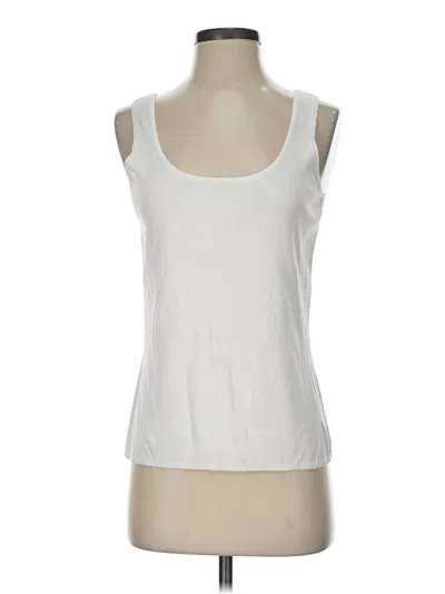 Pre-owned Ming Wang Sleeveless Top White Scoop Neck Tops