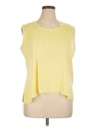 Pre-owned Ming Wang Sleeveless Top Yellow Scoop Neck Tops