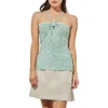 Ming Wang Space Dye Halter Top In White/bermuda/lime