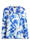 Ming Wang Split Sleeve Crêpe De Chine Blouse
