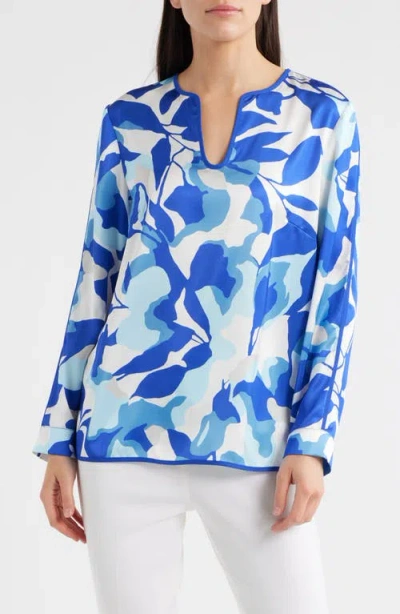 Ming Wang Split Sleeve Crêpe De Chine Blouse