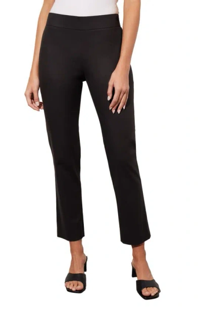 Ming Wang Straight Leg Pull-on Pants In Black