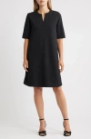 Ming Wang Stretch Crepe A-line Dress In Black