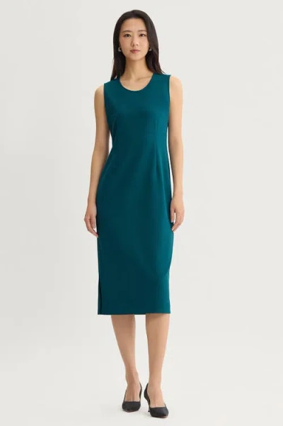 Ming Wang Stretch Deco Crepe Sheath Midi Dress In Animal Print