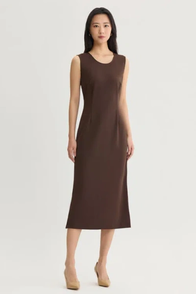 Ming Wang Stretch Deco Crepe Sheath Midi Dress In Multi
