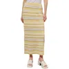 Ming Wang Stripe Knit Maxi Skirt In Pale Marigold/limestone/white
