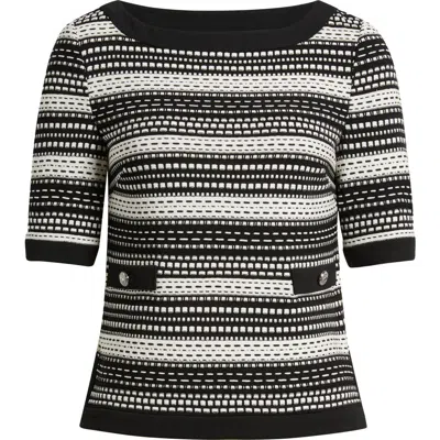 Ming Wang Stripe Knit Top In Multi