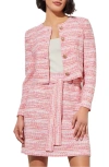 MING WANG STRIPE TWEED CROP JACKET