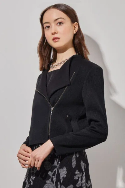 Ming Wang Tailored Moto Jacket In Black