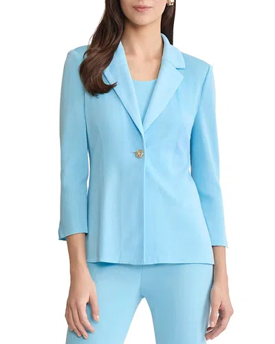 Ming Wang Tailored Single-button Knit Jacket In Blue
