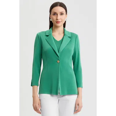 Ming Wang Tailored Single-button Knit Jacket In Multi