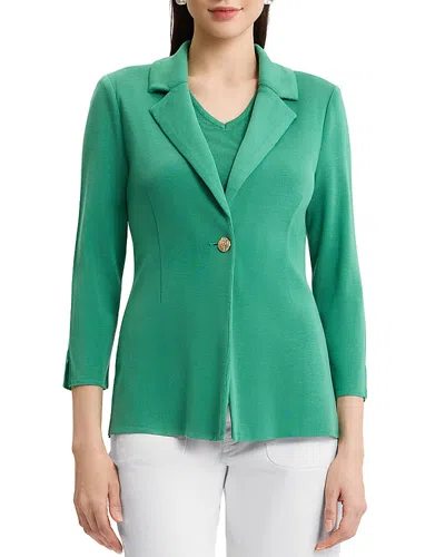 MING WANG TAILORED SINGLE-BUTTON KNIT JACKET