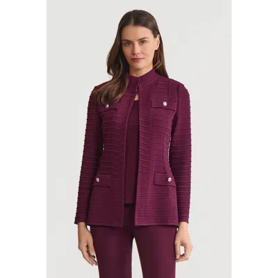 Ming Wang Tailored Tonal Ottoman Soft Knit Jacket