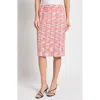 Ming Wang Textured Knit Skirt In Sunkist Coral/mutli