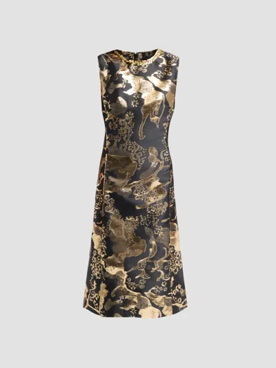 Ming Wang Women's Embellished Metallic-jacquard A-line Midi Dress In Multi