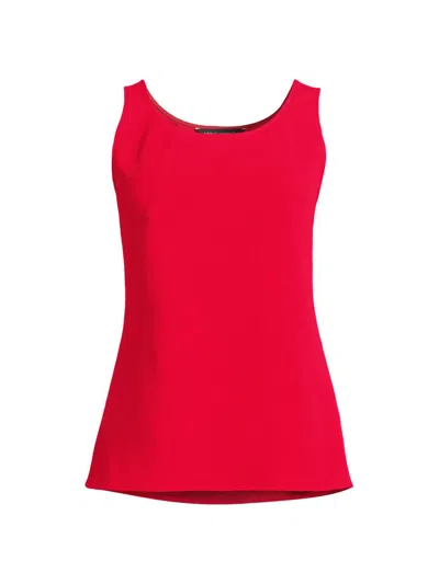 Ming Wang Women's  X Tanya Foster Deco Scoopneck Stretch-crepe Tank Top In Red