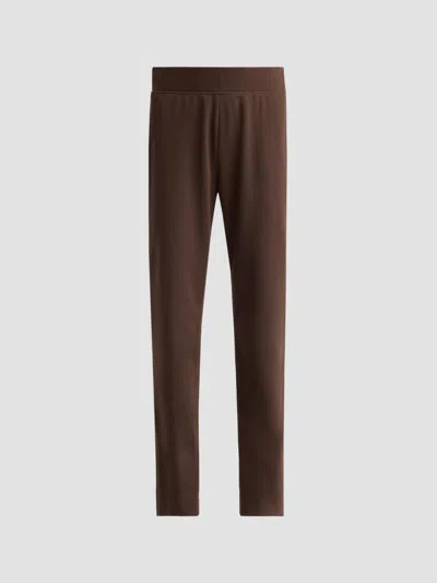 Ming Wang Women's Petite Stretch Deco Crepe Straight-leg Pants In Brown