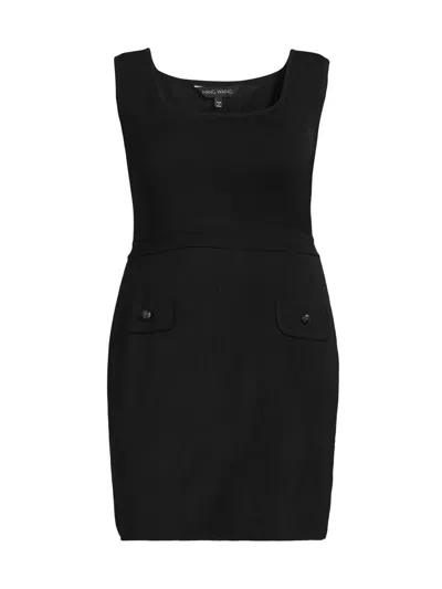 Ming Wang Women's Plus Sleeveless Sheath Knit Minidress In Black