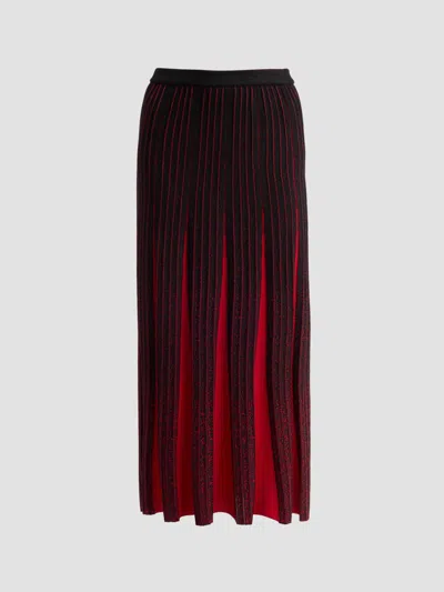 Ming Wang Women's Rib-knit A-line Maxi Skirt In Multi