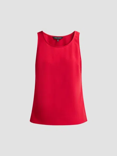 Ming Wang Women's Stretch Deco-crepe Scoopneck Tank In Red