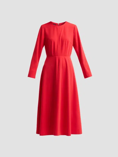 Ming Wang Women's Stretch-deco Crepe A-line Midi Dress In Red