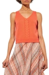 Ming Wang Wool Blend Sleeveless Sweater In Vermillion