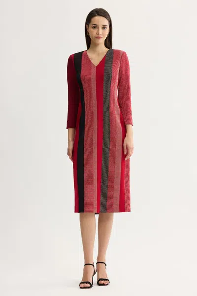 Ming Wang X Anna Marie Lurex Soft Knit Sheath Dress In Holiday/black/gold