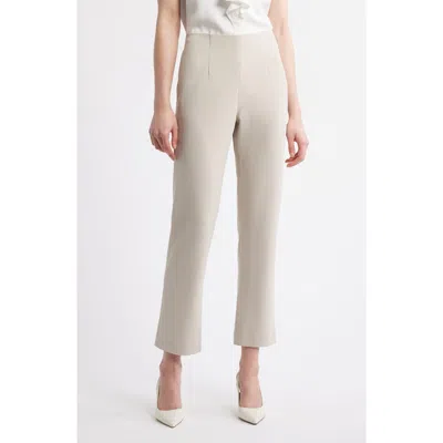 Ming Wang X Tanya Foster Deco Pintuck Crepe Pants In Limestone
