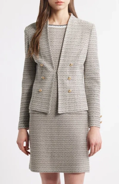 Ming Wang X Tanya Foster Tailored Fit Tweed Jacket
