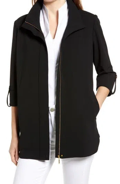 Ming Wang Zip Front Jacket In Black