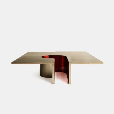 Pre-owned Mingardo Roe Coffee Table In Satin Stainless-steel By Andrea Tognon For  In Gray