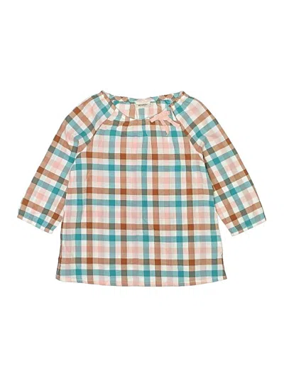 Pre-owned Mini Boden Kids' 3/4 Sleeve Blouse In Teal