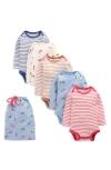 Mini Boden 5-pack Assorted Long Sleeve Cotton Bodysuits In Multi