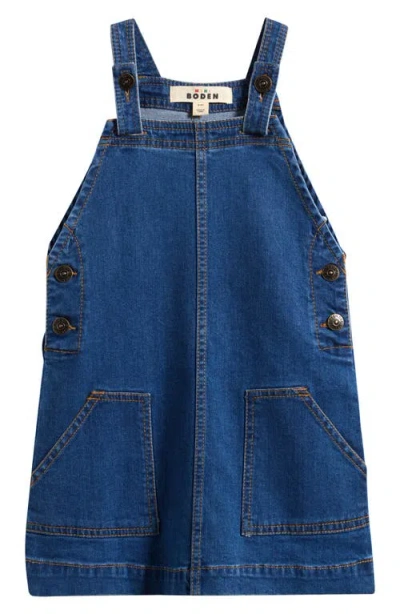 Mini Boden Kids'  A-line Dungaree Dress In Blue