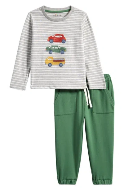Mini Boden Babies'  Appliqué Jersey Two-piece Play Set In Green