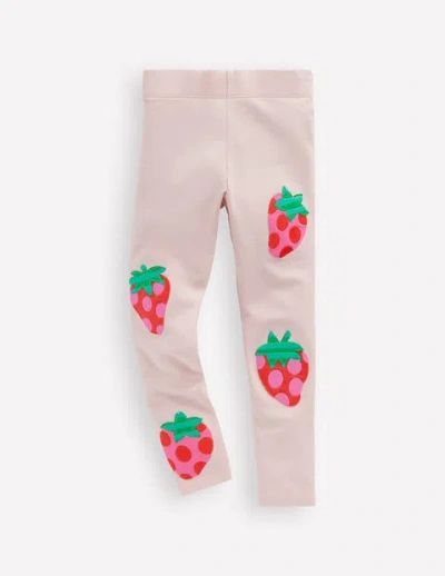 Mini Boden Kids' Appliqué Leggings Chalk Violet Strawberries Girls Boden