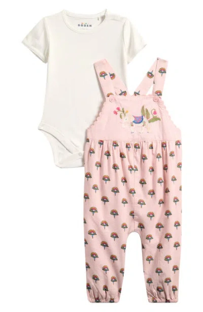Mini Boden Babies'  Bodysuit & Embroidered Overalls Set In Multi