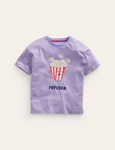 Mini Boden Kids' Boucle Relaxed T-shirt Misty Lavender Popcorn Girls Boden In Purple